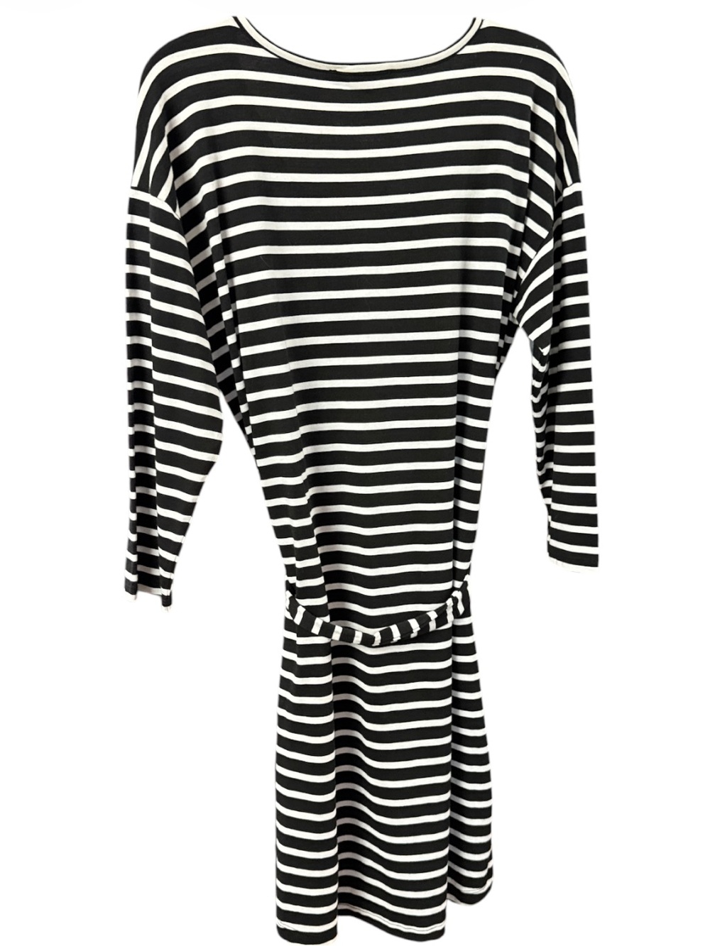 Sanctuary Striped Henley Belted Dress Black White Large NWOT - Picture 3 of 7
